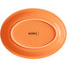 An Acopa Valencia orange oval stoneware coupe platter.