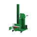 A green Valley Craft Roto-Lift drum handler with wheels and a green handle.