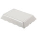 A white rectangular Mosaic melamine tray with a scalloped edge.