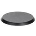 A black circular Polypropylene pizza tray with a black circle in the center.