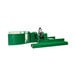 A green Valley Craft hydraulic lift truck attachment with a metal frame and green handles.