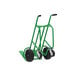 A green Valley Craft steel hand truck with two black pneumatic wheels and two black swivel casters.