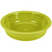 A Fiesta Lemongrass china bowl with a white background.