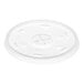 A white plastic Dart lid with a straw slot.