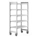 A white metal Camshelving® Premium mobile shelving unit with 5 shelves.