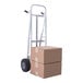 A Valley Craft curved back aluminum hand truck with two boxes on it.