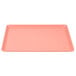 A pink rectangular Cambro dietary tray.