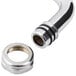 A stainless steel Equip by T&amp;S 12" swing nozzle pipe with nuts on the end.