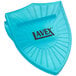 A blue Lavex plastic gel clip with black text.