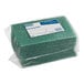 A pack of Lavex heavy-duty dark green scouring pads.