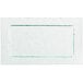 An American Metalcraft green glass rectangular platter on a white surface.