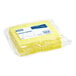 A plastic bag holding a pack of 6 yellow Lavex cellulose sponges.