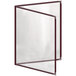 A H. Risch, Inc. maroon menu cover with silver decorative corners.