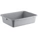 A gray plastic Choice bus tub with handles.