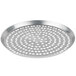 An American Metalcraft heavy weight aluminum pizza pan with perforations.