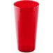 A case of 24 ruby red Cambro plastic tumblers.