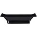 A black rectangular Carlisle Japanese style melamine ramekin with curved edges.