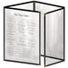 A black H. Risch, Inc. menu cover with gold smooth corners and a matte finish with white trim.