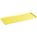 A yellow rectangular Cambro market tray.