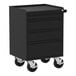 A black metal Valley Craft workbench with four drawers.