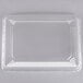 A clear plastic dome cover for a 1/2 sheet cake.