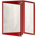 A red menu frame with gold corners.