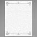 A white paper with a black and white decorative border.