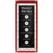A red H. Risch, Inc. TES Deluxe vinyl menu cover with gold decorative corners on a white background.