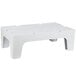 A white plastic Cambro bow tie slotted dunnage rack.