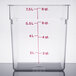 Cambro 8SFSCW135 8 Qt. Clear Square Polycarbonate Food Storage Container with Winter Rose Gradations