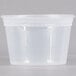 A Pactiv translucent plastic deli container with a lid.