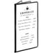 A Choice black menu cover with six views holding a restaurant menu.