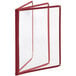 A burgundy Choice menu cover with clear pockets for 6 pages.