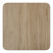 A square, reversible laminated bar height table top in a white birch and ash wood finish with a 17-inch cast iron base.