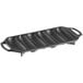 A Lodge black cast iron cornstick pan with six compartments.