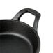 An American Metalcraft pre-seasoned cast iron casserole dish with a handle.