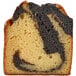 A pre-sliced piece of Sweet Sam's marble pound cake.