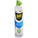 A SC Johnson Raid Essentials spray can with a green lid.