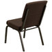 A brown Flash Furniture church chair with a gold vein metal frame.