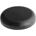 A black circular 89/400 continuous thread dome lid with foam liner.