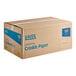 A close-up of a brown box of Lavex Mint Green Crinkle Paper Shred with blue text.