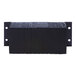 A black rectangular Ideal Warehouse dock bumper with metal plates on each end.