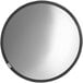 A round convex security mirror with a black frame.