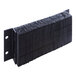 A black rectangular Ideal Warehouse dock bumper with holes on a black metal plate.