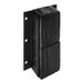 A black metal Ideal Warehouse vertical dock bumper with holes.