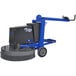 An Onfloor 30" concrete floor grinder with blue and black accents and wheels.