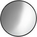 A round See All Industries convex security mirror with a black frame.