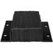 A black rubber Ideal Warehouse dock bumper pad with two holes in it.