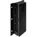A black metal Ideal Warehouse vertical steel-faced dock bumper with bolts.