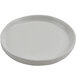 A white cheforward melamine plate with a small rim.